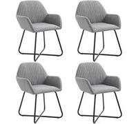 vidaXL Chaises de salle à manger 4 pcs Gris clair Tissu 277094