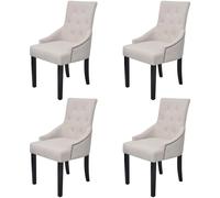 Vidaxl Chaises De Salle À Manger 4 Pcs Gris Crème Tissu Gris