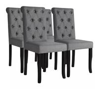 Vidaxl Chaises De Salle À Manger 4 Pcs Gris Foncé Tissu Gris