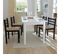 vidaXL 4x Hévéa Solide Chaise de Salle à Manger Marron Chaise à Manger Cuisine 242029