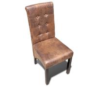vidaXL Chaises de salle à manger 4 pcs. Marron similicuir
