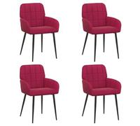 vidaXL Chaises de Salle à Manger 4 pcs Velours (V) Bordeaux, Chaises de Salle à Manger élégantes, assises en Velours Modernes, Meubles Fonctionnels stylés pour la déco intérieure