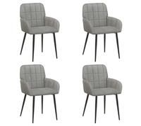 vidaXL Chaises de Salle à Manger 4 pcs Velours (V) Gris Clair, Chaises de Salle à Manger élégantes, assises en Velours Modernes, Meubles Fonctionnels stylés pour la déco intérieure