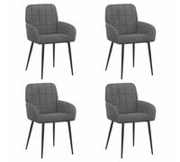 vidaXL Chaises de Salle à Manger 4 pcs Velours (V) Gris foncé, Chaises de Salle à Manger élégantes, assises en Velours Modernes, Meubles Fonctionnels stylés pour la déco intérieure