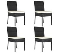 vidaXL 4X Chaises de Salle à Manger de Jardin Chaises à Dîner de Patio Sièges d'Extérieur Chaises de Repas Terrasse Résine Tressée Noir