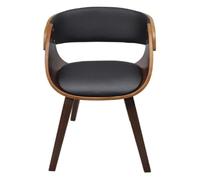 vidaXL Chaises de salle à manger 4pcs Marron Bois courbé et similicuir