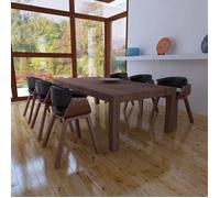 Chaises De Salle À Manger 6 Pcs Bois Courbé Et Similicuir Brun