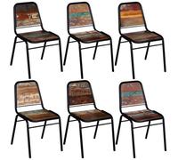 vidaXL Chaises de salle à manger 6 pcs Bois de récupération solide