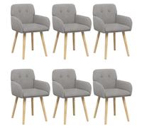 vidaXL Chaises de Salle à Manger 6 pcs Bou ris Clair, Chaises de Salle à Manger élégantes, Assise Ergonomique, Tissu en Poly, Bois renforcé, Coussins en Mousse, mobilier intérieur Chic