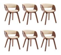Chaises De Salle À Manger 6 Pcs Crème Bois Courbé Et Similicuir - Vidaxl