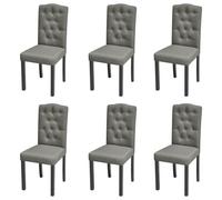 Vidaxl Chaises De Salle À Manger 6 Pcs Gris Tissu Gris