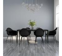 vidaXL Chaises de salle à manger 6 pcs Noir PP