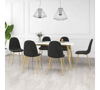 Vidaxl Chaises De Salle à manger 6 Pcs Noir Velours