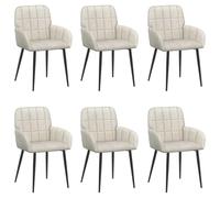 vidaXL Chaises de Salle à Manger 6 pcs Velours (V) Crème, Chaises de Salle à Manger élégantes, assises en Velours Modernes, Meubles Fonctionnels stylés pour la déco intérieure