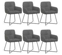 vidaXL Chaises de Salle à Manger 6 pcs Velours (V) Gris foncé, Chaises de Salle à Manger Modernes, élégantes en Velours, Confortables pour Maisons contemporaines, Design Minimaliste