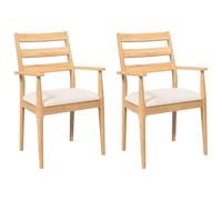 vidaXL Chaises de Salle à Manger avec Coussins (2 pcs) Bois Massif Caoutchouc