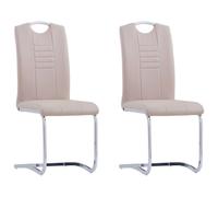 Vidaxl Chaises De Salle À Manger Cantilever 2pcs Cappuccino Similicuir Multicolore