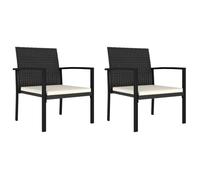 vidaXL Chaises de salle à manger de jardin 2 pcs Résine tressée Noir