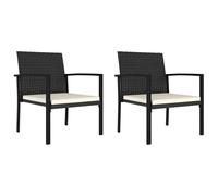 2x Chaises de Salle à Manger de Jardin Résine Tressée Noir Fauteuils vidaXL