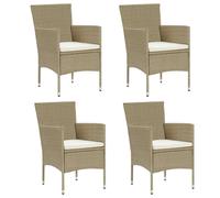 Vidaxl Chaises De Salle À Manger De Jardin 4 Pcs Résine Tressée Beige Beige