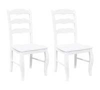 vidaXL Chaises de Salle à Manger (Lot de 2) en Bois Massif Blanc et Caoutchouc