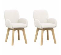 vidaXL Chaises de Salle à Manger pivotantes 2 pcs Bou rème, Chaises pivotantes Modernes pour Repas, sièges d'intérieur en Tissu Polyester, Meubles stylés et Confortables