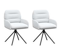 vidaXL Chaises de Salle à Manger pivotantes 2 pcs Simili Cuir Blanc, Chaise de Salle à Manger pivotante élégante, légère, siège Moderne, Confort Ergonomique, Simili Cuir Contemporain