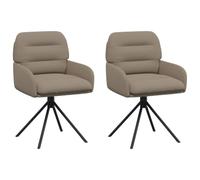 vidaXL Chaises de Salle à Manger pivotantes 2 pcs Simili Cuir, Chaise de Salle à Manger pivotante élégante, légère, siège Moderne, Confort Ergonomique, Simili Cuir Contemporain