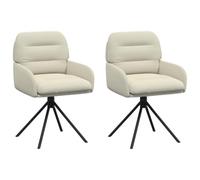 vidaXL Chaises de Salle à Manger pivotantes 2 pcs Simili Cuir Crème, Chaise de Salle à Manger pivotante élégante, légère, siège Moderne, Confort Ergonomique, Simili Cuir Contemporain