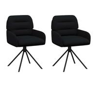 vidaXL Chaises de Salle à Manger pivotantes 2 pcs Simili Cuir Noir, Chaise de Salle à Manger pivotante élégante, légère, siège Moderne, Confort Ergonomique, Simili Cuir Contemporain