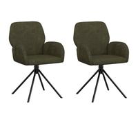 vidaXL Chaises de Salle à Manger pivotantes 2 pcs Simili Daim, Chaise de Salle à Manger Moderne, siège pivotant, Design Ergonomique, intérieur Confortable, Cadre en métal