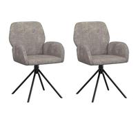 vidaXL Chaises de Salle à Manger pivotantes 2 pcs Simili Daim, Chaise de Salle à Manger Moderne, siège pivotant, Design Ergonomique, intérieur Confortable, Cadre en métal