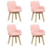 vidaXL Chaises de Salle à Manger pivotantes 4 pcs Bouclé Rose, Chaises pivotantes Modernes pour Repas, sièges d'intérieur en Tissu Polyester, Meubles stylés et Confortables