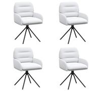 vidaXL Chaises de Salle à Manger pivotantes 4 pcs Simili Cuir Blanc, Chaise de Salle à Manger pivotante élégante, légère, siège Moderne, Confort Ergonomique, Simili Cuir Contemporain