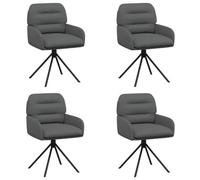 vidaXL Chaises de Salle à Manger pivotantes 4 pcs Simili Cuir Gris, Chaise de Salle à Manger pivotante élégante, légère, siège Moderne, Confort Ergonomique, Simili Cuir Contemporain