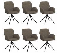 vidaXL Chaises de Salle à Manger pivotantes 6 pcs Simili Daim, Chaise de Salle à Manger Moderne, siège pivotant, Design Ergonomique, intérieur Confortable, Cadre en métal
