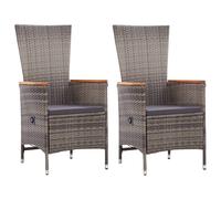 Vidaxl Chaises D'extérieur 2 Pcs Avec Coussins Résine Tressée Gris Gris