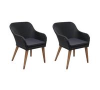 Vidaxl Chaises D'extã©Rieur 2 Pcs Avec Coussins Rã©Sine Tressã©E Noir Noir