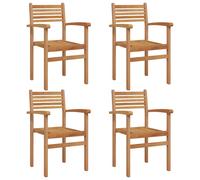 Vidaxl Chaises Empilables De Jardin 4 Pcs Marron 55,5 X 55,5 X 90 Cm