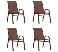 Vidaxl Chaises Empilables De Jardin 4 Pcs Marron Tissu Textilène Marron