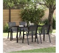 vidaXL Chaises empilables de jardin 4 pcs Noir Tissu textilène 318780