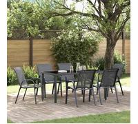 vidaXL Chaises empilables de jardin lot de 6 Gris Tissu textilène 318784