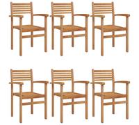 Vidaxl Chaises Empilables De Jardin 6 Pcs Marron 55,5 X 55,5 X 90 Cm