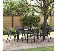 vidaXL Chaises empilables de jardin lot de 6 Noir Tissu textilène318783 Noir G