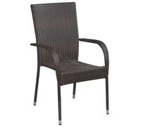 Vidaxl Chaises Empilables D'extérieur 2 Pcs Résine Tressée Marron