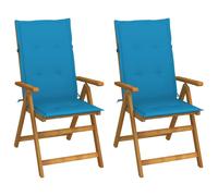Vidaxl Chaises Inclinables De Jardin 2 Pcs Avec Coussins Bois D'acacia