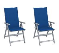 Vidaxl Chaises Inclinables De Jardin 2 Pcs Avec Coussins Bois D'acacia