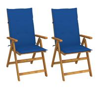Vidaxl Chaises Inclinables De Jardin 2 Pcs Avec Coussins Bois D'acacia