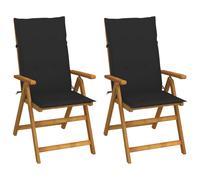 Vidaxl Chaises Inclinables De Jardin 2 Pcs Avec Coussins Bois D'acacia