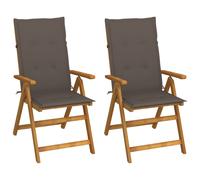 Vidaxl Chaises Inclinables De Jardin 2 Pcs Avec Coussins Bois D'acacia